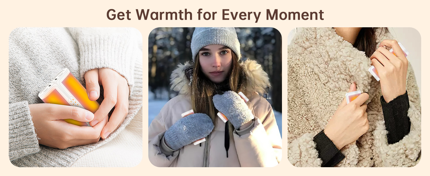 Jonwall Електричні грілки для рук, перезаряджувані, 2 шт. у наборі, USB, 3 режими нагріву, для кемпінгу, гольфу, подарунок для жінок та чоловіків (Рожевий)