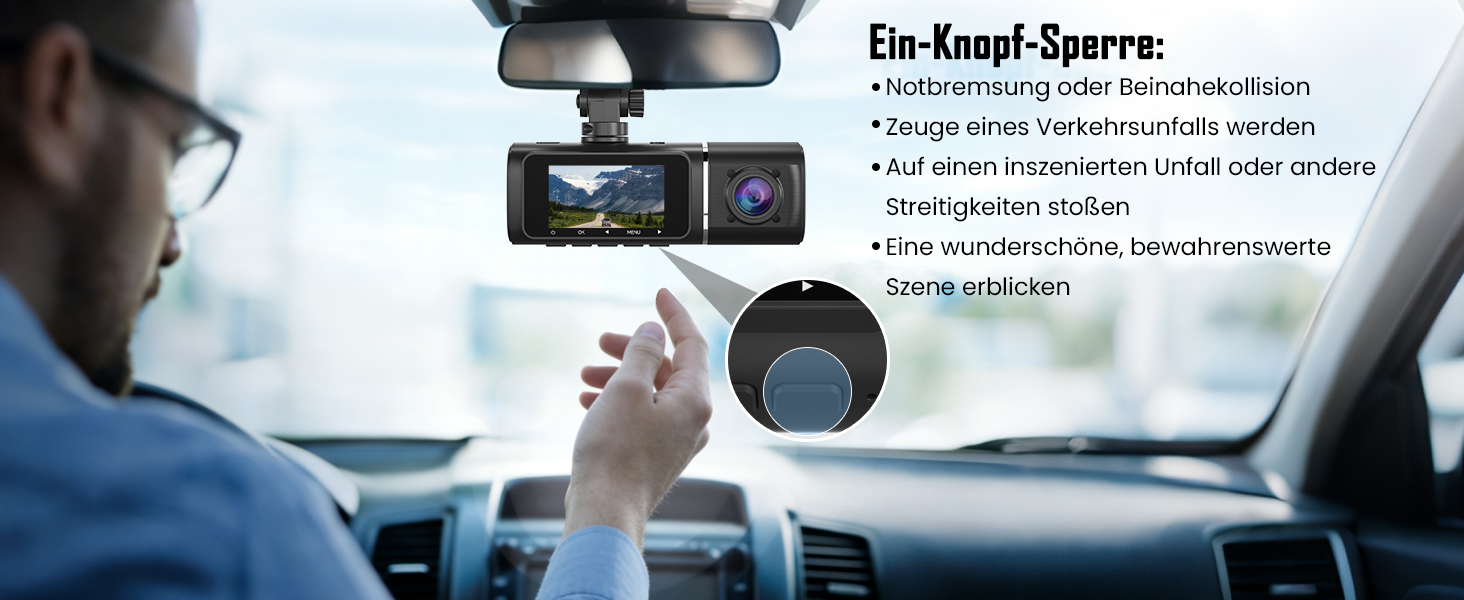 Автомобільний відеореєстратор 4K + 1080P з передньою та задньою камерами, 64GB SD карта, 5GHz WiFi, 1.97