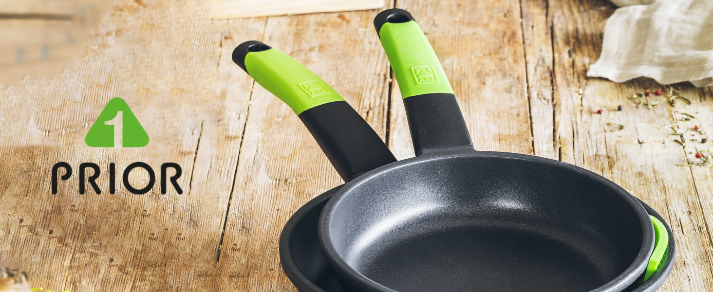 Набір сковорідок BRA Prior 18-22-26 см, 3 шт., з антипригарним покриттям, для всіх типів плит, включаючи індукційну