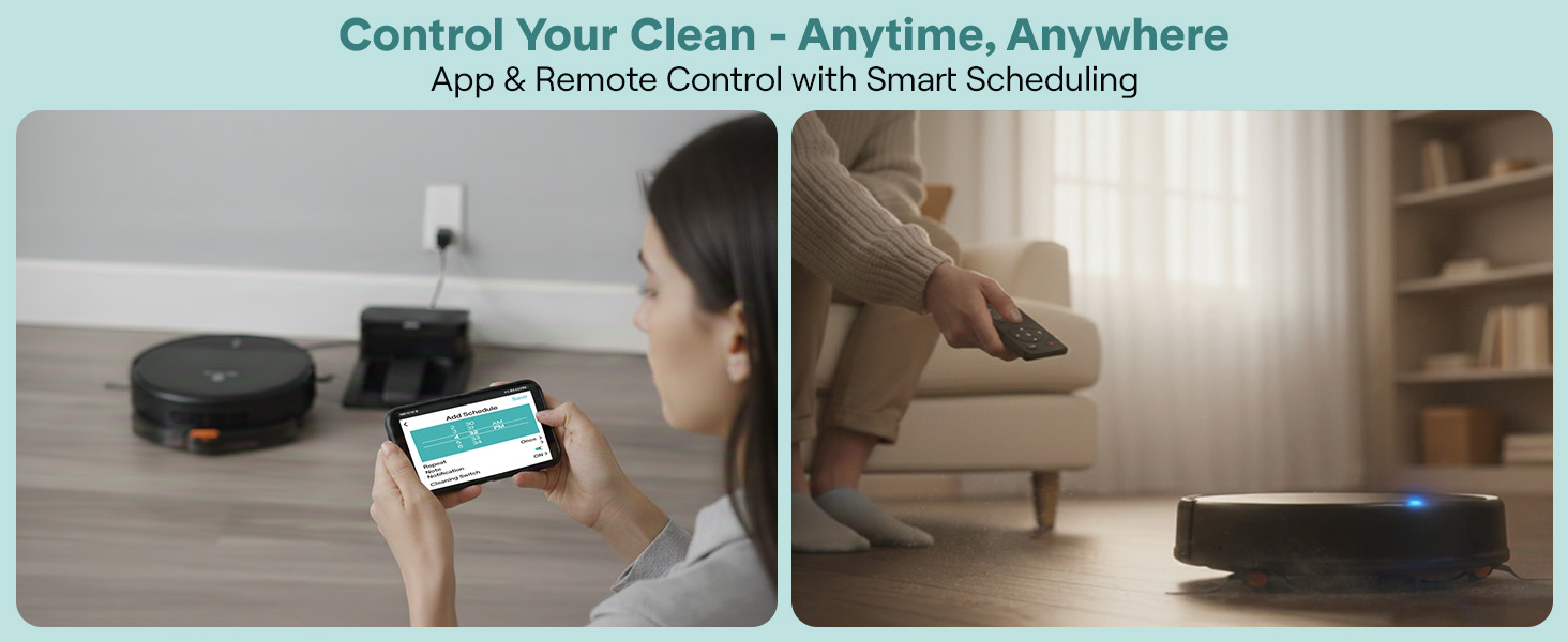 Робот-пилосос SereneLife з функцією миття, 700Pa, 3-в-1, з керуванням через додаток, з датчиками падіння, для шерсті тварин та килимів, чорний