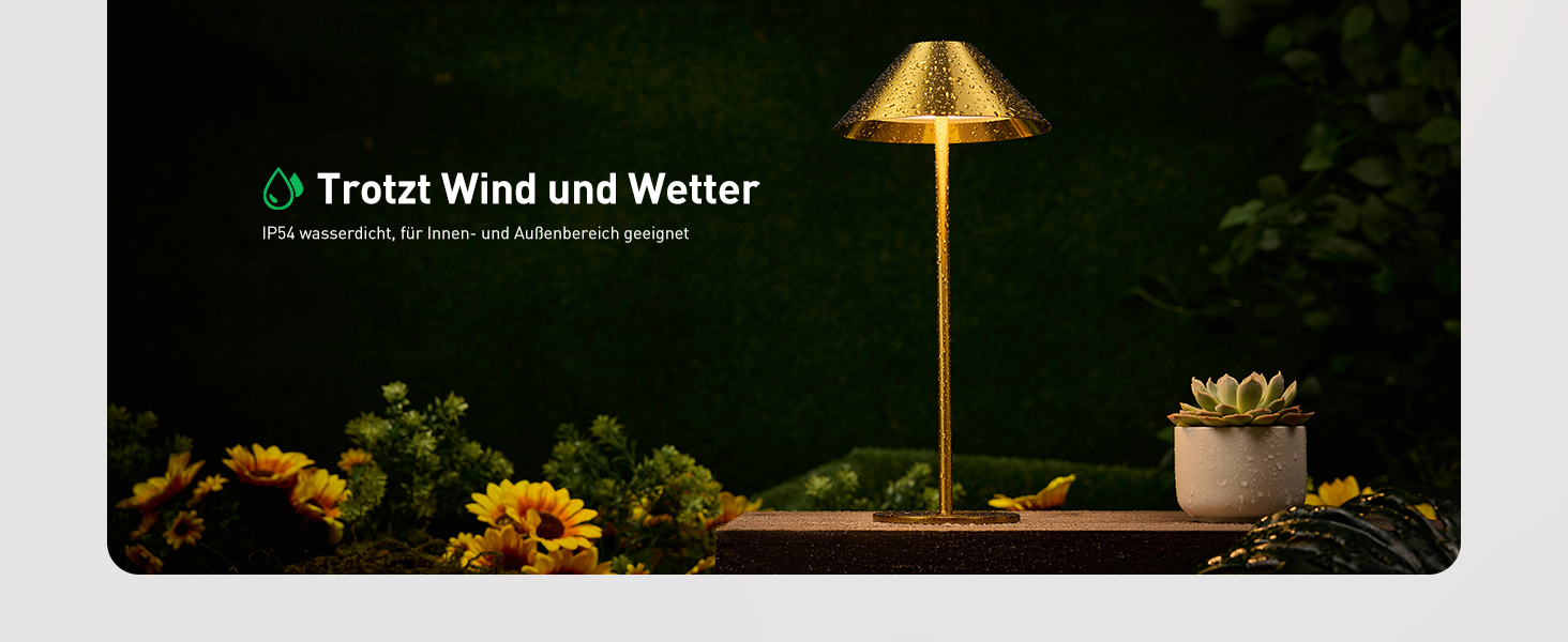 BOJIM 2 шт. LED настільна лампа на акумуляторі, золота, USB, сенсорне регулювання, IP54, водонепроникна, для балкона, поворотний наголовник