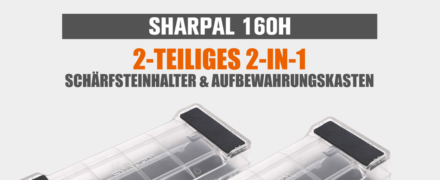 Точильний камінь SHARPAL 168H двосторонній (325/1000 грит) з кутовим направлячем та антиковзким килимком 200x75 мм, набір з кейсом