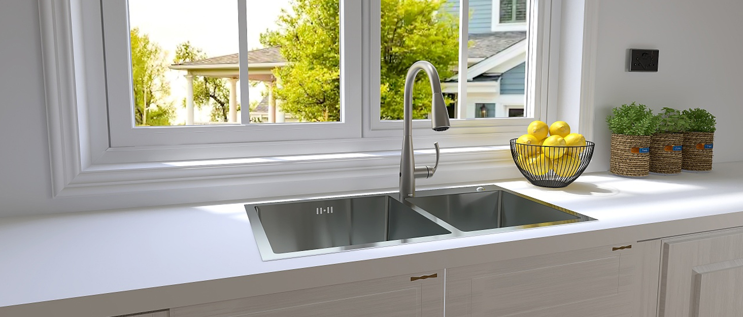 Чорний кухонний змішувач з нержавіючої сталі 304, поворотний вилив, моно-змішувач, стандарт UK, матовий чорний