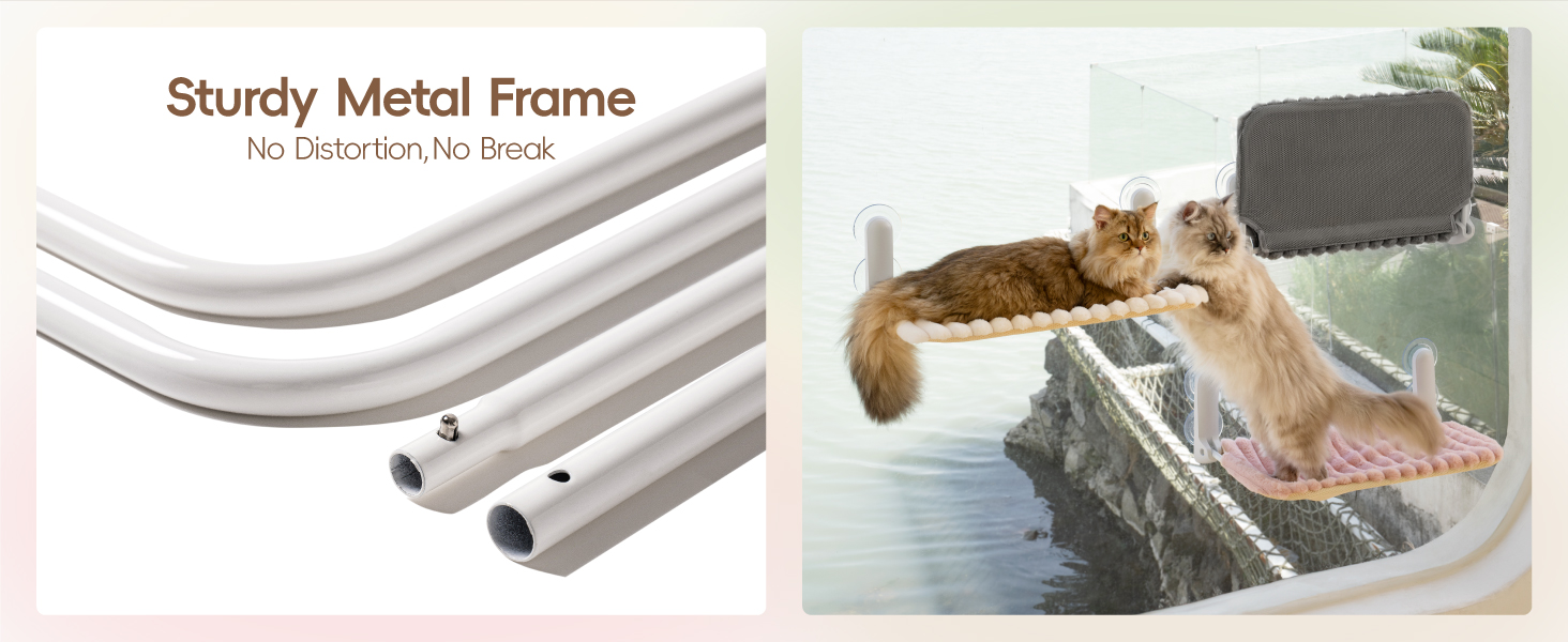 Кішка лежанка на вікно MEWOOFUN - розкладна, знімний чохол, сталевий каркас, до 18 кг