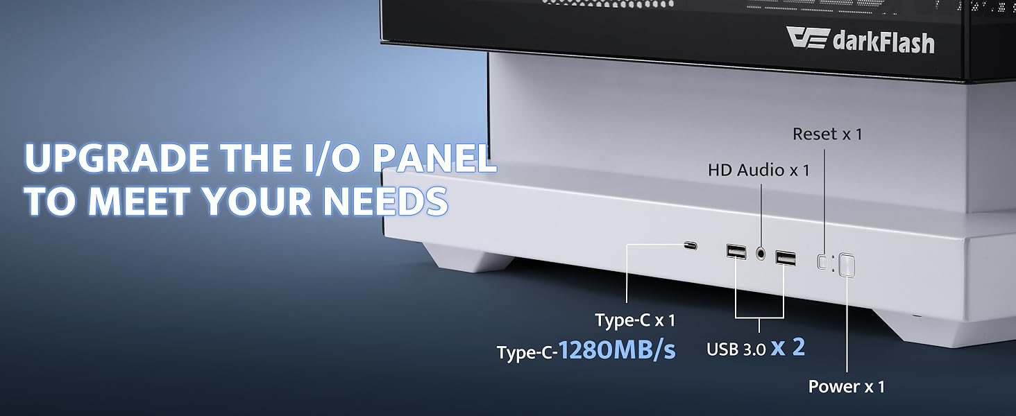 darkFlash FLOATRON F1(2025) - Корпус для ПК Micro-ATX з ефектом левітації, підтримка 360mm AIO, Typ-C, без RGB підсвітки