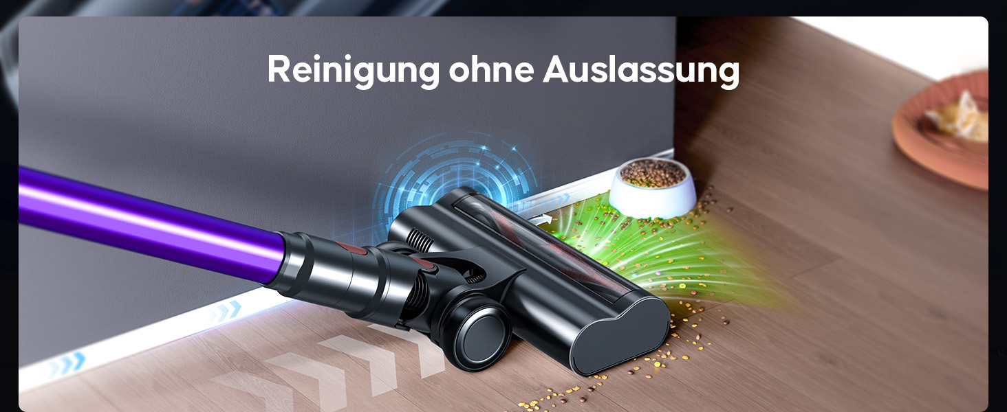 Бездротовий акумуляторний пилосос 600W, 50KPa, 65 хвилин роботи, з HD-дисплеєм, ароматерапією, контейнером 1,8L, світлодіодне освітлення, щітка для килимів, твердих поверхонь та шерсті тварин