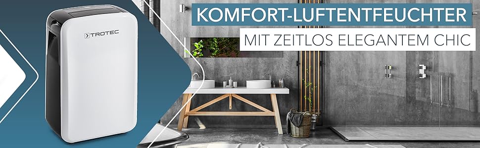 Електричний осушувач повітря Trotec TTK 54 E – продуктивність 24 л/добу, для площі до 40 м² та об'єму 100 м³, з автовимкненням, для квартири та спальні
