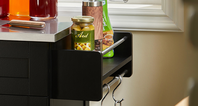 SoBuy Kitchen Cart with Wheels - Mobile Kitchen Island with Countertop