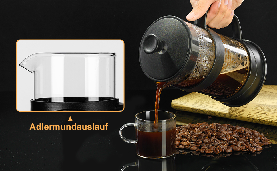 Френч-прес ParaCity для кави, 500 мл: нержавіюча сталь, термостійке скло, холодний спосіб заварювання, ідеальний для дому та подорожей