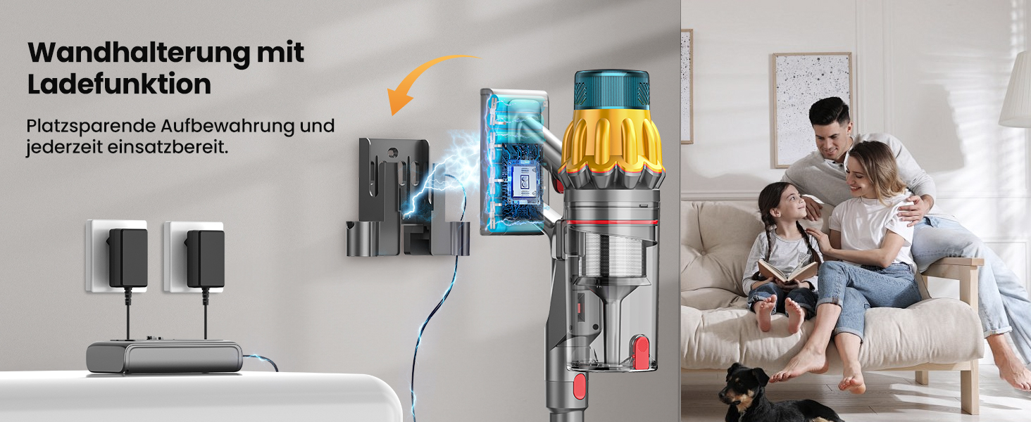 Акумуляторний пилосос SICBCGB 48000Pa/550W/70 хвилин, 2.0L з HD-дисплеєм, антизаплутана щітка, док-станція, самостійна підставка, 11-шарова фільтрація для шерсті тварин та авто, золотий колір