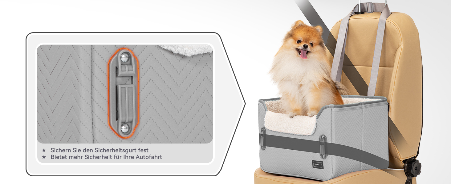 Автомобільний лежак для собак Petsfit - безпечний та зручний, сірий