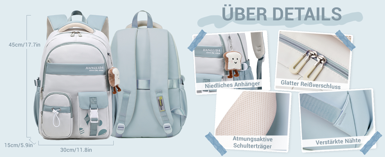 Дитячий рюкзак для дівчинки - водонепроникний, легкий, стильний, з великою місткістю, для 3-9 класу, фіолетовий, нейлон