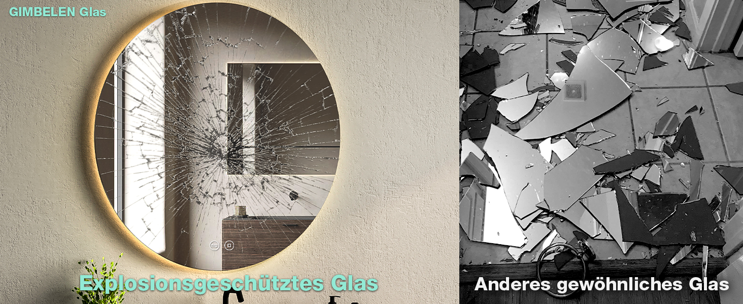 Круглий дзеркало для ванної кімнати з підсвічуванням 80 см, 3 кольори світла, регулювання яскравості, проти запотівання, сенсорне управління, функція пам'яті, LED, енергозберігаючий