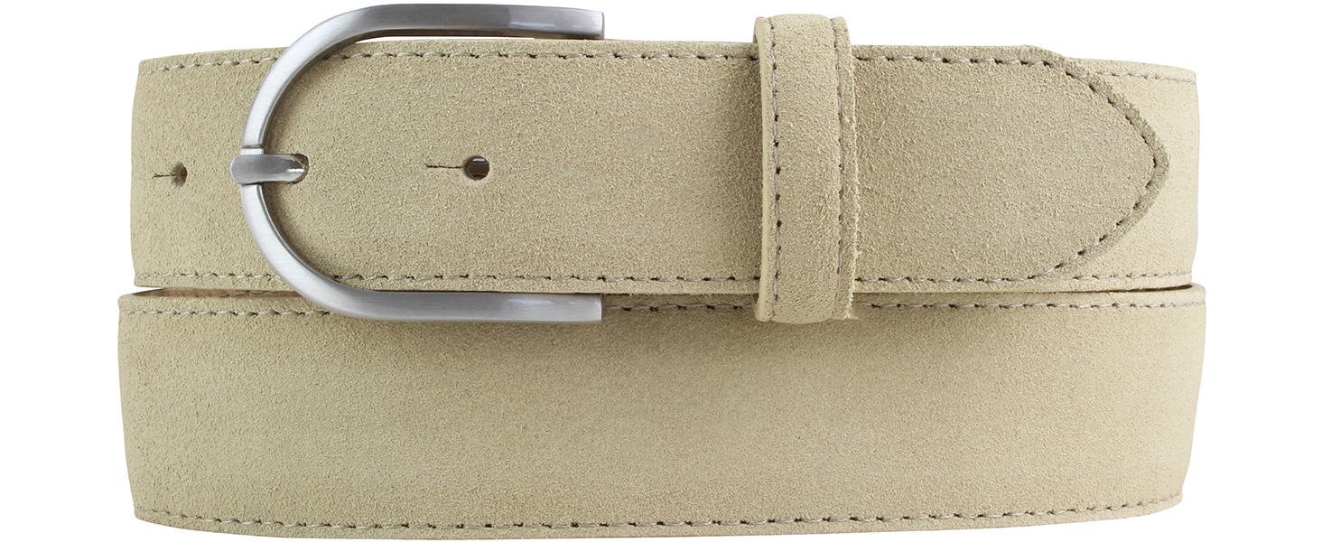 Жіночий ремінь Beltinger з замші 3,5 см, сірий, з срібною пряжкою, 115 см