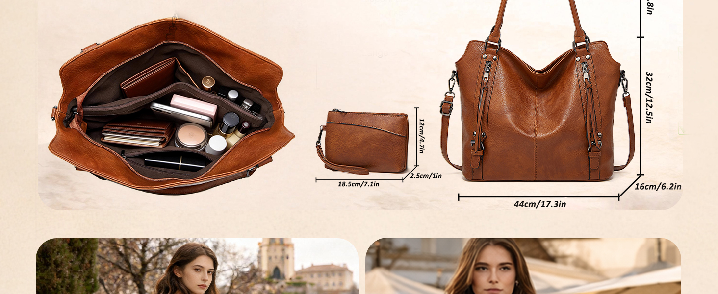 Сумка жіноча TANTOMI елегантна вінтажна, велика сумка-шопер через плече з м'якого матеріалу, знімний ремінець, темно-зелена