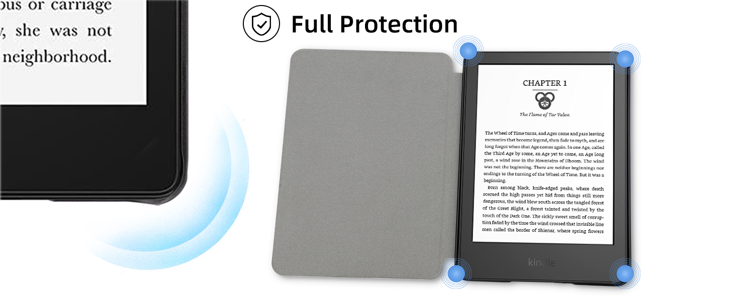 Чохол для Kindle 6' (2024/2022) WALNEW: PU шкіра, авто-сон/пробудження, Smart Cover для Ebook-Reader Kindle 6 дюймів