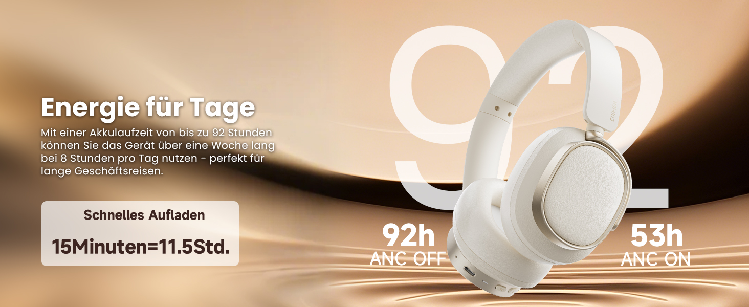 Навушники бездротові Edifier ES850NB з шумозаглушенням, Hi-Res Audio, Bluetooth 5.4, LDAC, 92 год роботи, слонова кістка