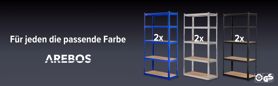 Arebos Heavy-Duty 2-Tier Shelf - 180x90x40cm - 875kg Capacity