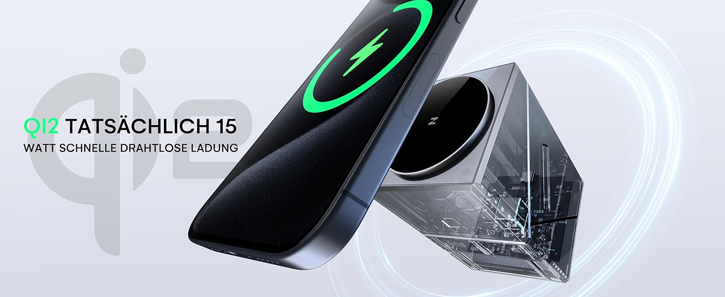 ZEEHOO 3-в-1 зарядний станція для Apple MagSafe: зарядка для iPhone, Apple Watch та AirPods (30W USB-C), сірий