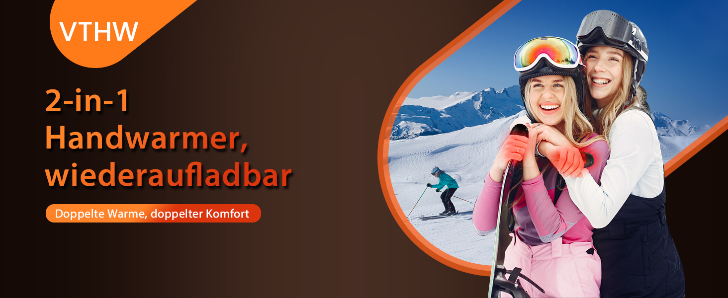 Електричні грілки для рук, набір 2 шт., USB, 20 годин тепла, 3 температурні режими, для спорту та хвороб Рейно, помаранчеві