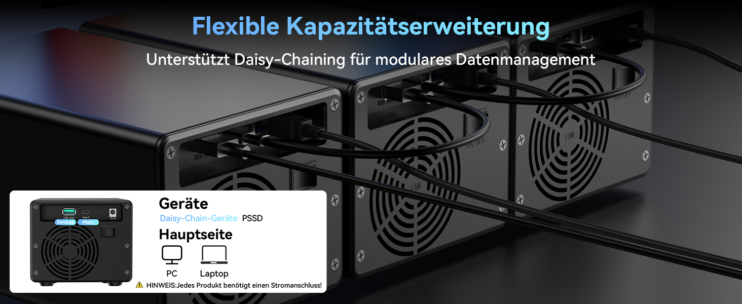 Зовнішній корпус для HDD/SSD CENMATE 803TC Dual Bay, 10Gbps, USB 3.2 (A/C), алюмінієвий з охолодженням для 2.5/3.5 SATA дисків, Hot Swap