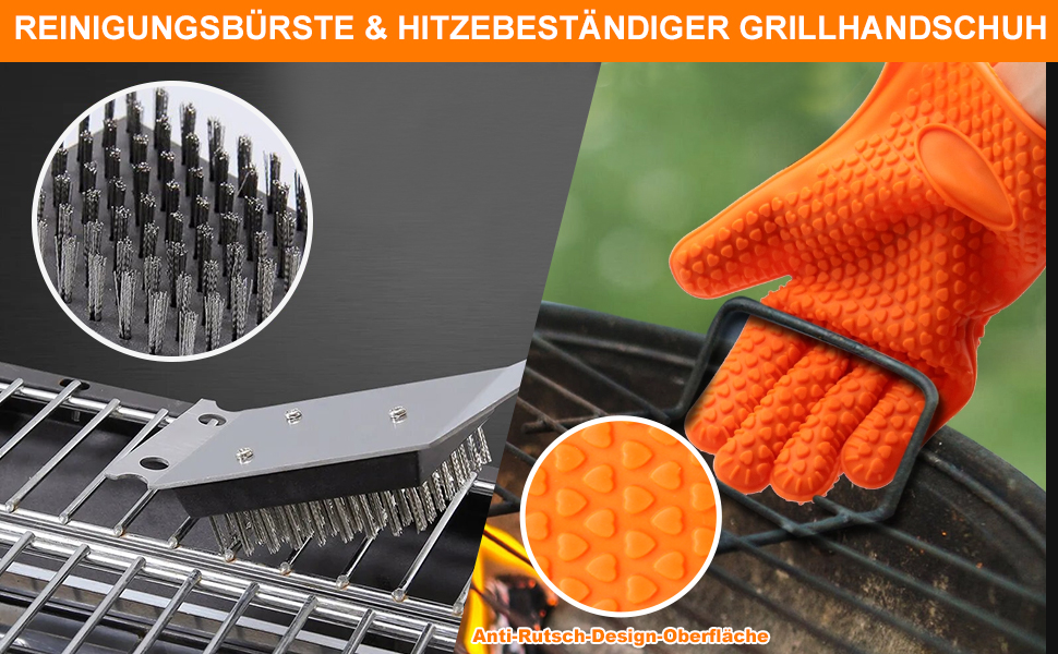 Набір аксесуарів для гриля з нержавіючої сталі, 28 предметів. Ідеальний для відпочинку на природі, кемпінгу та як подарунок на День батька, День народження або Різдво. З кейсом для зберігання.