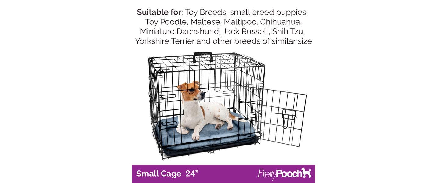 Клітка для собак та котів Pretty Pooch, розмір M, металева, складається, з лотком, двоє дверей та ліжком