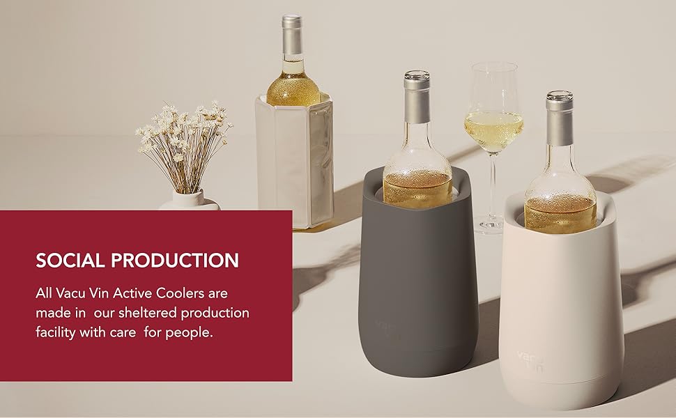 Vacu Vin Weinkühler Elegant: Ізольований охолоджувач для вина з акумулятором, нержавіюча сталь, Graphit (Hexo)