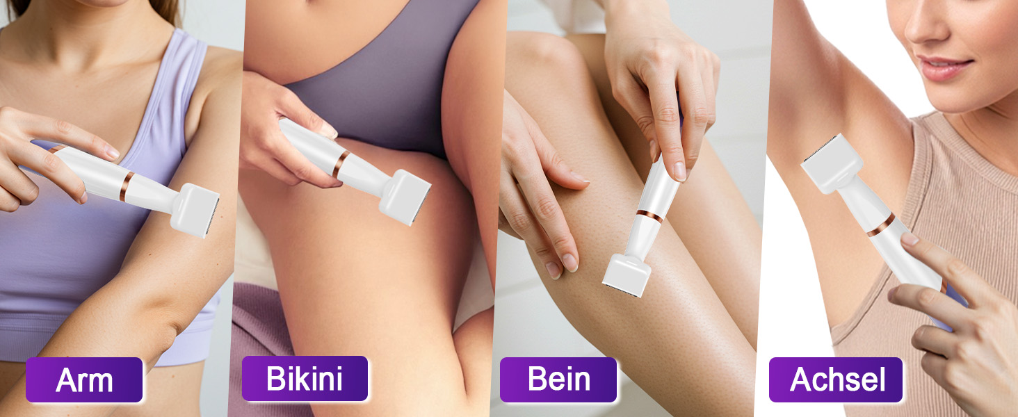 Електричний жіночий триммер 4-в-1: для тіла, обличчя, носа та бікіні. USB