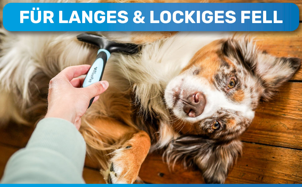 Феллентвіррер BluePet для довгошерстих собак та котів: щітка-розпушувач з двома рядами пінів. Розплутує, видаляє підшерстя та розгладжує довге волосся. Версія 1.0, блакитна