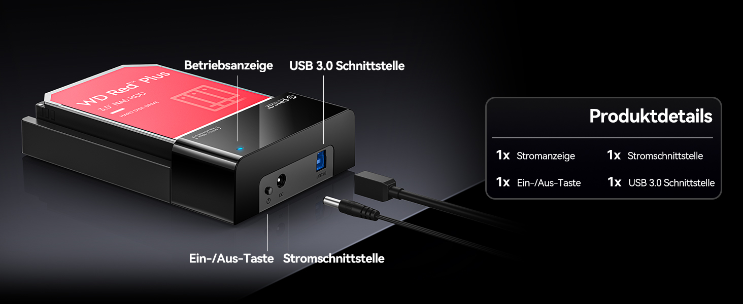 Зовнішня док-станція ORICO USB 3.0 SATA для HDD/SSD 2.5