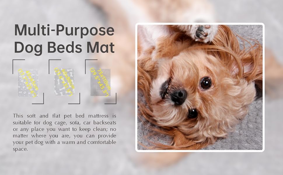 М'який килимок-матрац для собак та котів 60x80 см, білий з принтом кісток