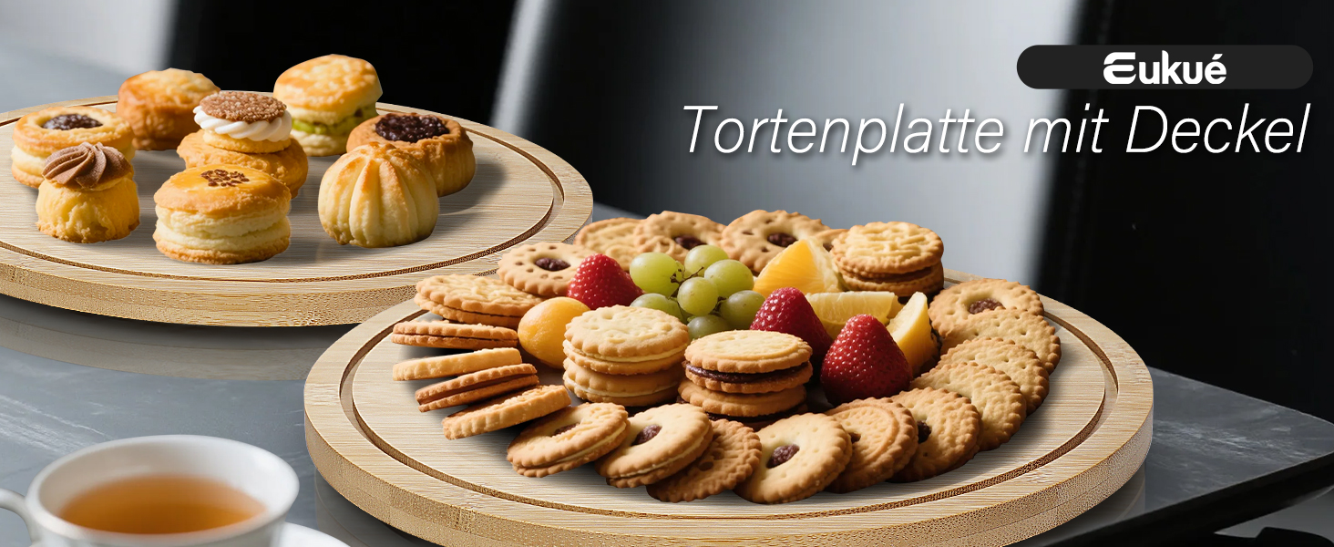 Підставка для тортів з кришкою, 6-в-1, дерев'яна, обертова, для декорування тортів