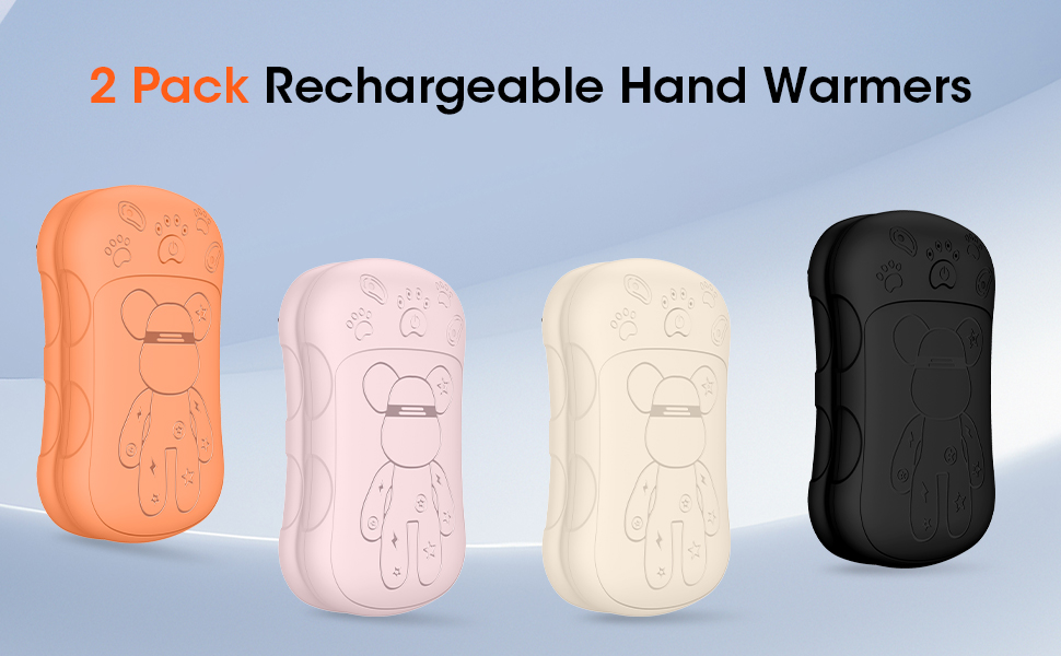 Електричні нагрівачі для рук 2 шт. 6000 mAh, перезаряджувані, для кемпінгу, на відкритому повітрі, подарунок для чоловіків, жінок, дітей, помаранчевий