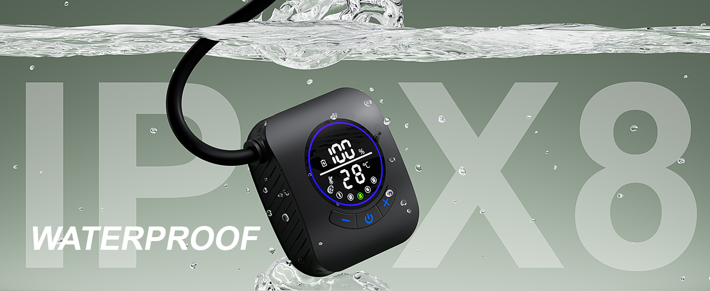 Митрікс Душ для кемпінгу портативний, 8000mAh з індикатором температури, 19 л, складаний відро, для кемпінгу, подорожей, саду, піших прогулянок, миття авто (чорний)