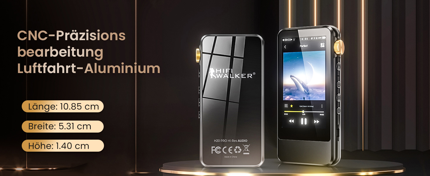 HIFI WALKER H20 Pro: Аудіо-плеєр Hi-Res з Bluetooth 5.1, DAC DSD256, 64GB