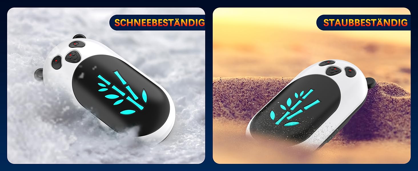 Електричний грієчка для рук, перезаряджається, 6000 mAh, USB, портативний, для жінок та чоловіків, для відпочинку на природі, кемпінгу, полювання, гольфу, Panda, чорний