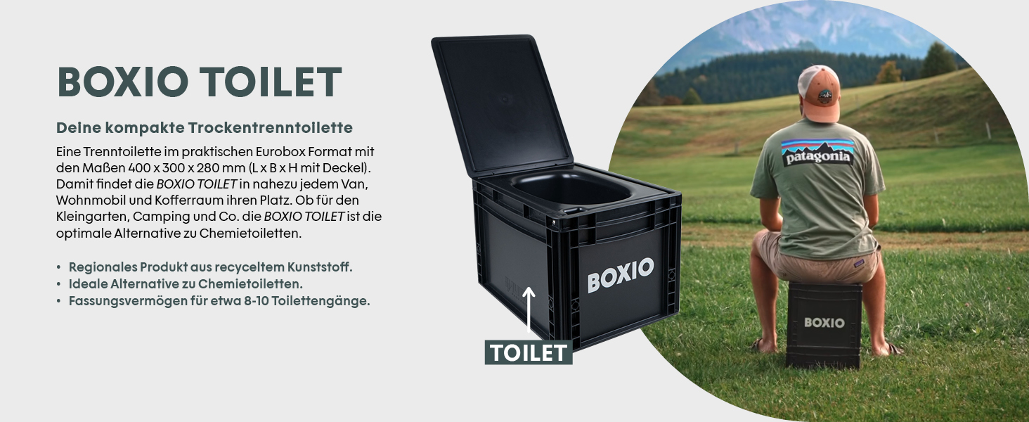 BOXIO SOLO: Пластикова ящик з кришкою 40x30x28 см, для зберігання, транспортування, кемпінгу, човна, гаража або саду, стелажна, сумісна з іншими євробоксами