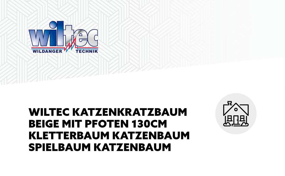 Драбина-кіготь Wiltec сірого та білого кольорів 130 см, з платформами для відпочинку, будиночками та іграшками для котів, сіра, біла (з малюнком котячих лапок, бежева)