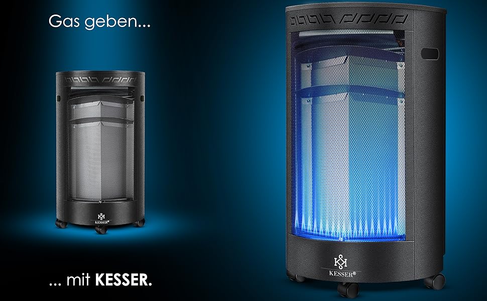 Газовий обігрівач KESSER® з керамічним інфрачервоним нагрівачем 4200 Вт (з газорегулятором та шлангом)