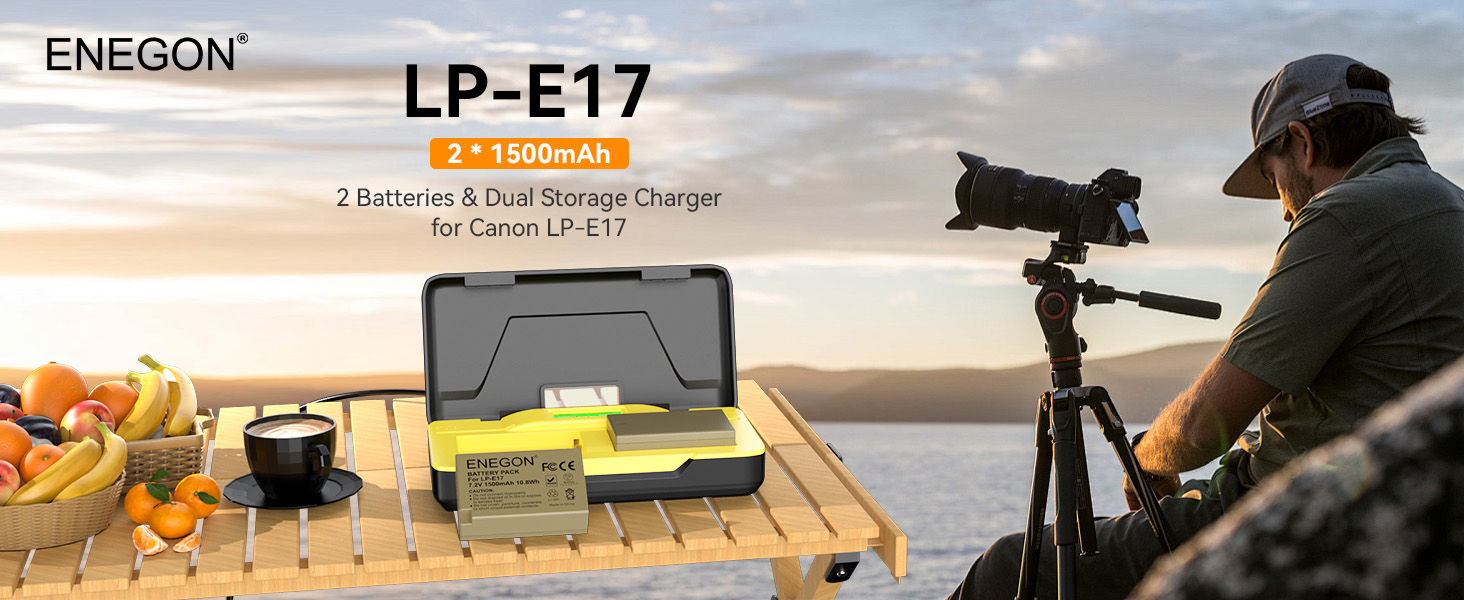 Зарядний пристрій ENEGON LP-E17 20W Dual з 2x акумуляторами 1500mAh для Canon EOS R10, R8, RP, R50, R100 та інших моделей