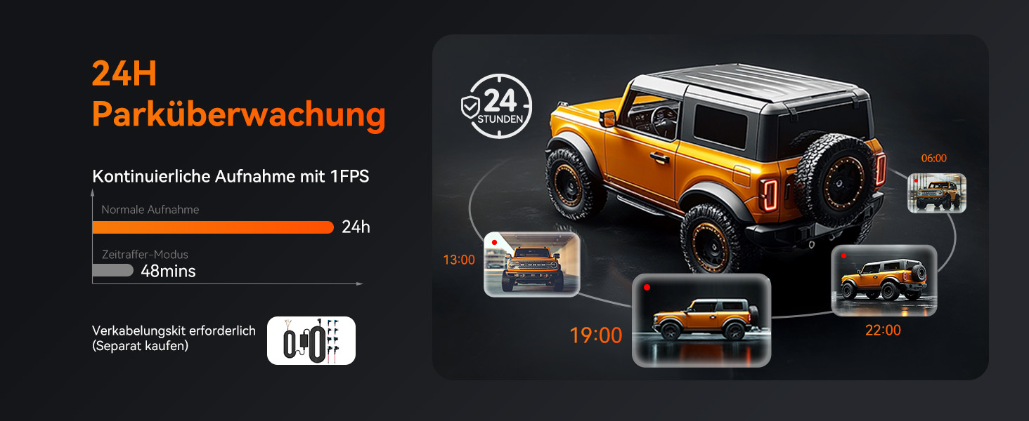 WOLFBOX Dashcam G840S 4K: Дзеркало-відеореєстратор з камерою заднього виду, WiFi, IPS-екран, GPS, 32GB, G-сенсор, Park Mode