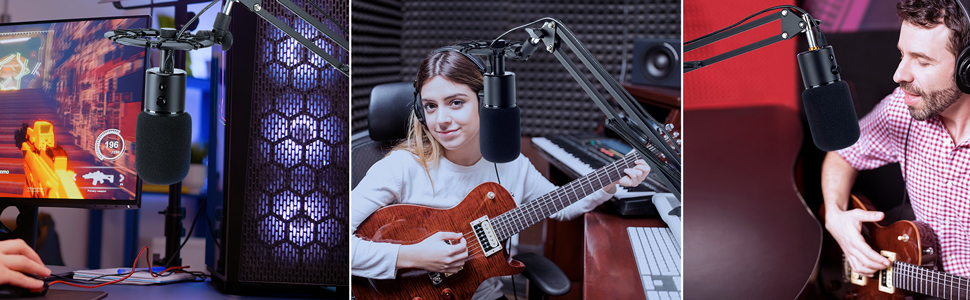 Тримач для мікрофона SUNMON для Razer Seiren X - регульований кріплення з адаптером 3/8' - 5/8'