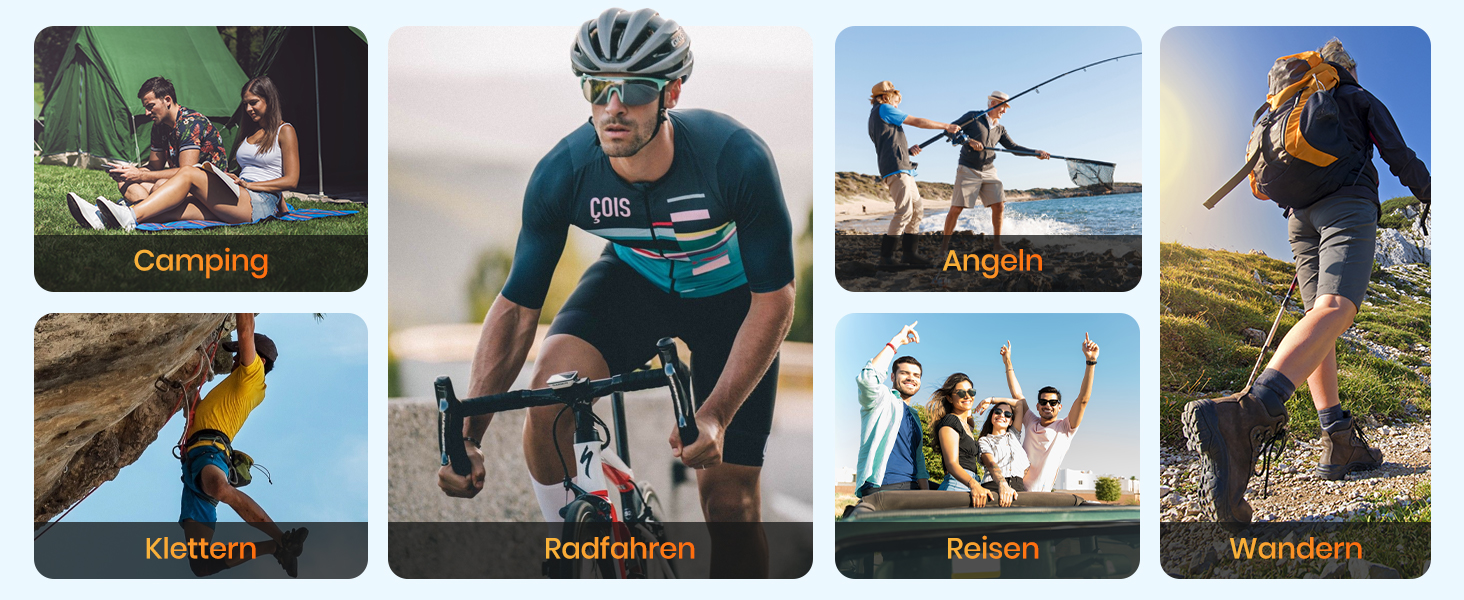 Сонячний Power Bank 27000mAh 15W з LED-ліхтариком та 5 виходами – зарядний пристрій для iPhone/Android (Orange)