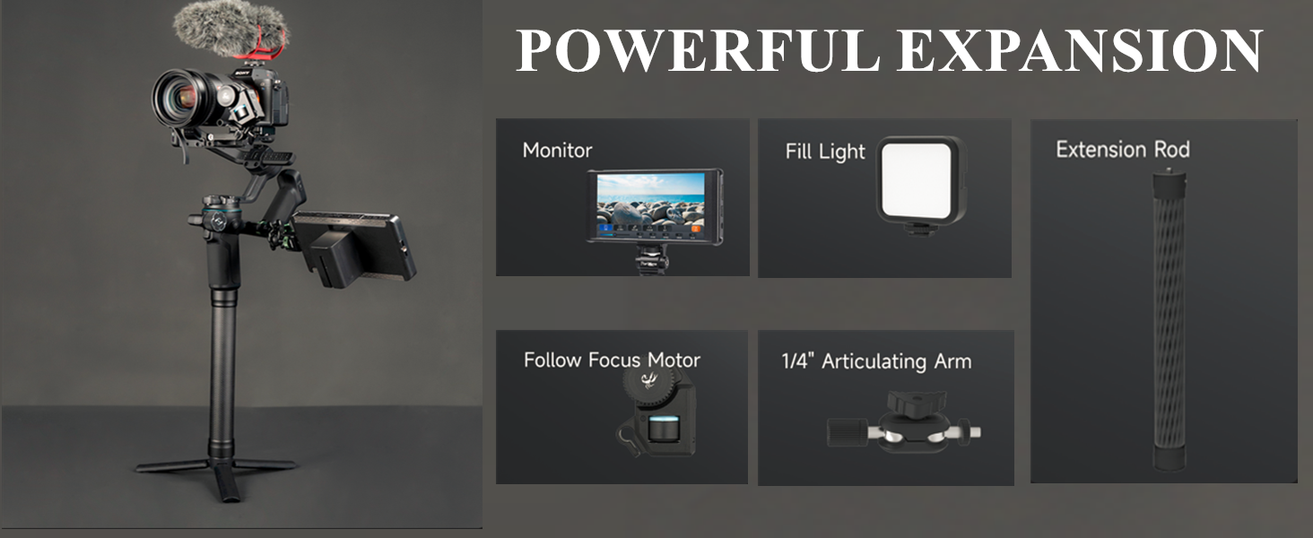 FeiyuTech SCORP-C2 Стабілізатор Gimbal для DSLR та бездзеркальних камер з AI-трекінгом, вертикальною зйомкою та вагою до 3.5 кг, сумісний з Canon, Sony, Panasonic, Nikon, Fujifilm