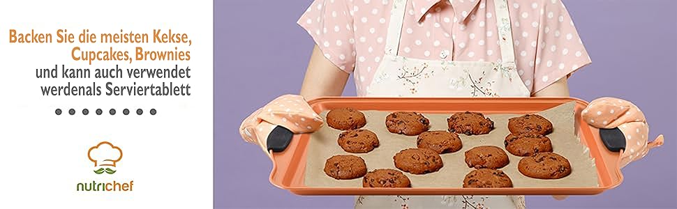 Набір з 5 антипригарних дека NutriChef для духовки, стійкі до подряпин і миття в посудомийній машині, для випічки хліба, печива та тортів, компактно складаються