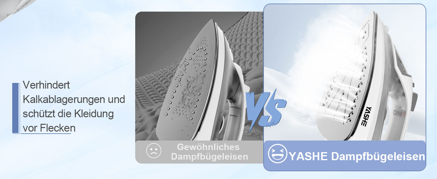 Пароочисник 2300W з антипригарною підошвою, 300 мл резервуар, постійна подача пари 25 г/хв, паровий удар 150 г/хв, самоочищення, захист від накипу та запобігання протіканню. Великий об'єм.