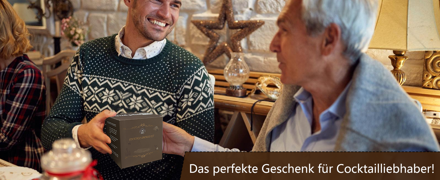 Набір для копчення коктейлів з ліхтариком, коптильня для віскі з факелом, 4 види дерев'яної стружки, подарунок для батька, чоловіка та любителів коктейлів (без бутану), коптильня для коктейлів з факелом з стружкою вишні