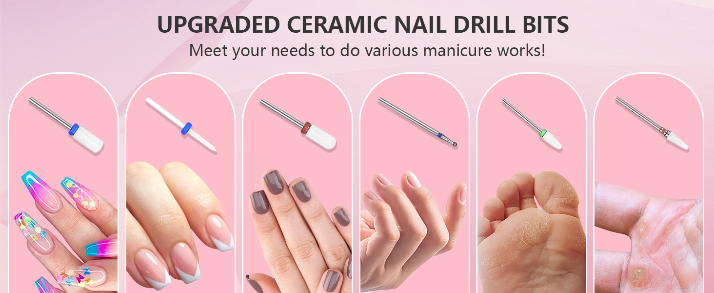 Електрична машинка для манікюру та педикюру Kredioo бездротова, 35000 об/хв, набір з 6 фрезерними насадками для видалення кутикули, шкарлазу, акрилу та гелю. Підходить для початківців та професіоналів.