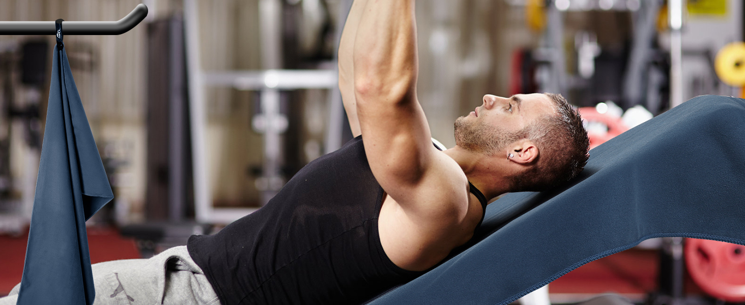 Набір рушників з мікрофібри Pameil (3 шт.): великий (160x80 см) + 2 маленькі (80x40 см), швидковисихаючі, для подорожей, фітнесу, сауни, блакитні